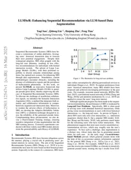 LLMSeR: Enhancing Sequential Recommendation via LLM-based Data Augmentation