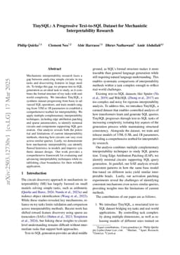 TinySQL: A Progressive Text-to-SQL Dataset for Mechanistic Interpretability Research