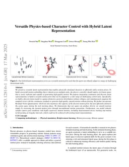 Versatile Physics-based Character Control with Hybrid Latent Representation