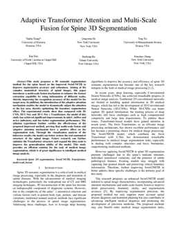 Adaptive Transformer Attention and Multi-Scale Fusion for Spine 3D Segmentation