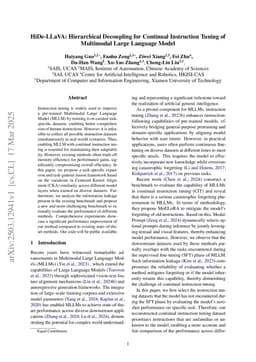 HiDe-LLaVA: Hierarchical Decoupling for Continual Instruction Tuning of Multimodal Large Language Model