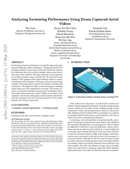 Analyzing Swimming Performance Using Drone Captured Aerial Videos