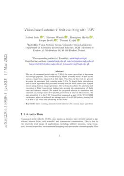 Vision-based automatic fruit counting with UAV