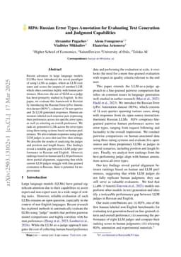 REPA: Russian Error Types Annotation for Evaluating Text Generation and Judgment Capabilities