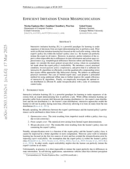 Efficient Imitation under Misspecification