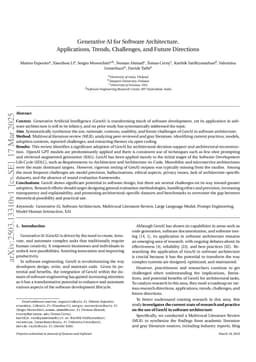 Generative AI for Software Architecture. Applications, Trends, Challenges, and Future Directions