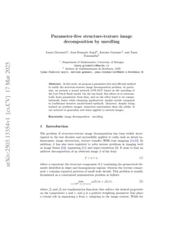 Parameter-free structure-texture image decomposition by unrolling