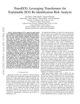 TransECG: Leveraging Transformers for Explainable ECG Re-identification Risk Analysis