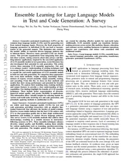Ensemble Learning for Large Language Models in Text and Code Generation: A Survey
