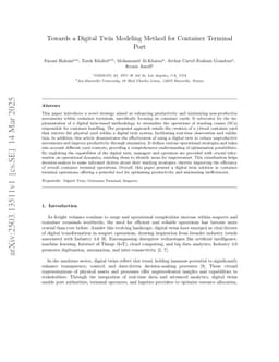 Towards a Digital Twin Modeling Method for Container Terminal Port