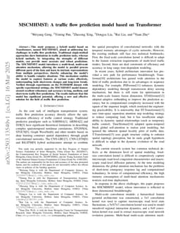 MSCMHMST: A traffic flow prediction model based on Transformer