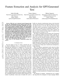 Feature Extraction and Analysis for GPT-Generated Text