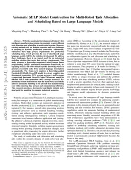 Automatic MILP Model Construction for Multi-Robot Task Allocation and Scheduling Based on Large Language Models