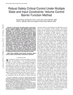 Robust Safety Critical Control Under Multiple State and Input Constraints: Volume Control Barrier Function Method