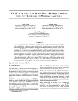 CARE: A QLoRA-Fine Tuned Multi-Domain Chatbot With Fast Learning On Minimal Hardware