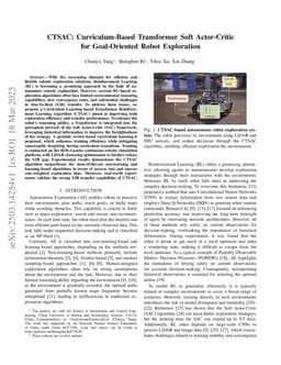 CTSAC: Curriculum-Based Transformer Soft Actor-Critic for Goal-Oriented Robot Exploration