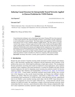Inducing Causal Structure for Interpretable Neural Networks Applied to Glucose Prediction for T1DM Patients