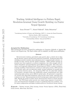 Teaching Artificial Intelligence to Perform Rapid, Resolution-Invariant Grain Growth Modeling via Fourier Neural Operator