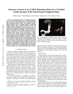 Dexterous Control of an 11-DOF Redundant Robot for CT-Guided Needle Insertion With Task-Oriented Weighted Policies