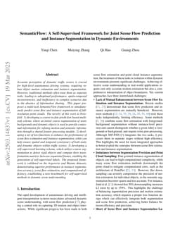 SemanticFlow: A Self-Supervised Framework for Joint Scene Flow Prediction and Instance Segmentation in Dynamic Environments