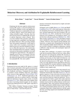 Behaviour Discovery and Attribution for Explainable Reinforcement Learning