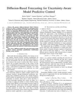 Diffusion-Based Forecasting for Uncertainty-Aware Model Predictive Control