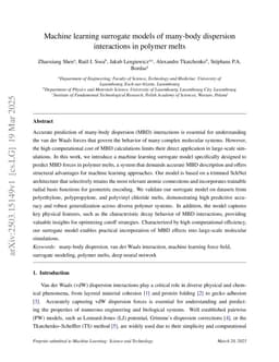 Machine learning surrogate models of many-body dispersion interactions in polymer melts