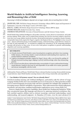 World Models in Artificial Intelligence: Sensing, Learning, and Reasoning Like a Child