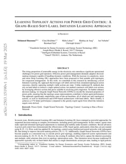 Learning Topology Actions for Power Grid Control: A Graph-Based Soft-Label Imitation Learning Approach