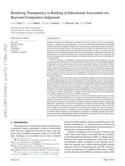 Rendering Transparency to Ranking in Educational Assessment via Bayesian Comparative Judgement