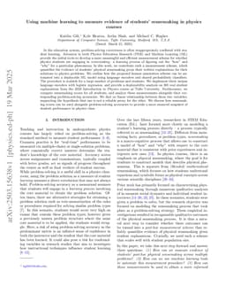 Using machine learning to measure evidence of students' sensemaking in physics courses