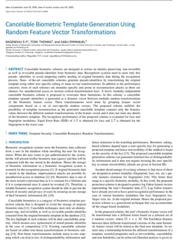 Cancelable Biometric Template Generation Using Random Feature Vector Transformations