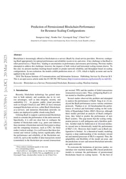 Prediction of Permissioned Blockchain Performance for Resource Scaling Configurations