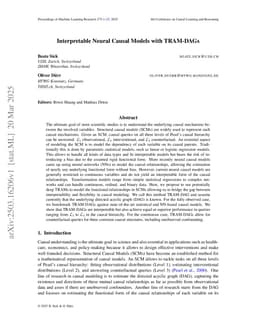 Interpretable Neural Causal Models with TRAM-DAGs