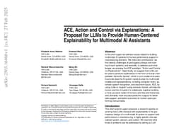 ACE, Action and Control via Explanations: A Proposal for LLMs to Provide Human-Centered Explainability for Multimodal AI Assistants