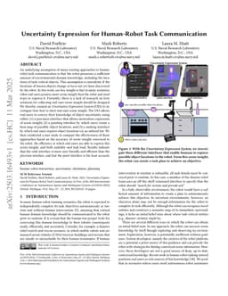 Uncertainty Expression for Human-Robot Task Communication