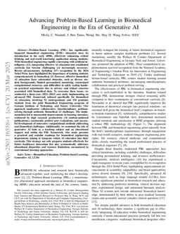 Advancing Problem-Based Learning in Biomedical Engineering in the Era of Generative AI