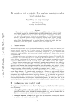 To impute or not to impute: How machine learning modelers treat missing data