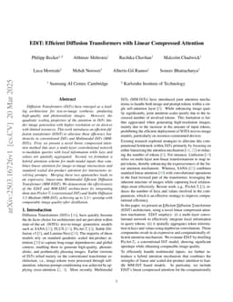EDiT: Efficient Diffusion Transformers with Linear Compressed Attention