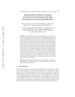 Interpretable Machine Learning for Oral Lesion Diagnosis through Prototypical Instances Identification