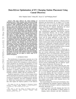 Data-Driven Optimization of EV Charging Station Placement Using Causal Discovery