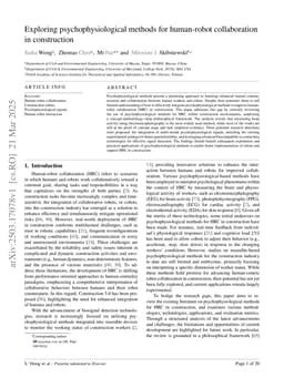 Exploring psychophysiological methods for human-robot collaboration in construction