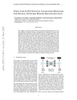 Structure Is Not Enough: Leveraging Behavior for Neural Network Weight Reconstruction