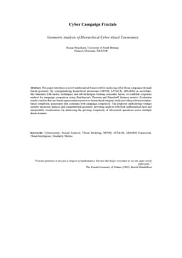 Cyber Campaign Fractals -- Geometric Analysis of Hierarchical Cyber Attack Taxonomies