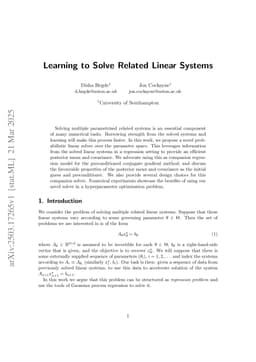 Learning to Solve Related Linear Systems
