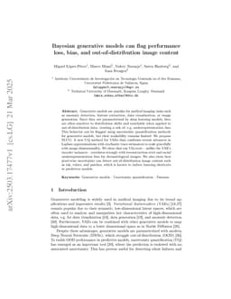 Bayesian generative models can flag performance loss, bias, and out-of-distribution image content