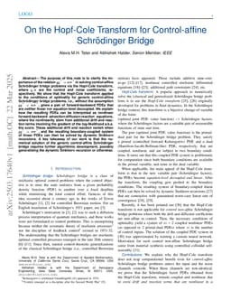 On the Hopf-Cole Transform for Control-affine Schrödinger Bridge