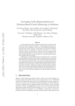 Leveraging Audio Representations for Vibration-Based Crowd Monitoring in Stadiums