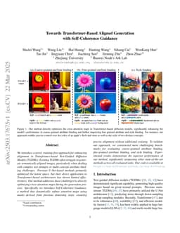 Towards Transformer-Based Aligned Generation with Self-Coherence Guidance