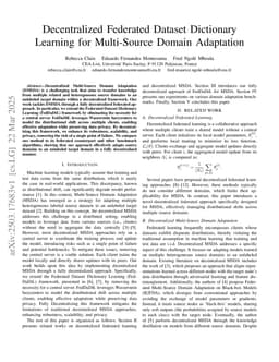 Decentralized Federated Dataset Dictionary Learning for Multi-Source Domain Adaptation